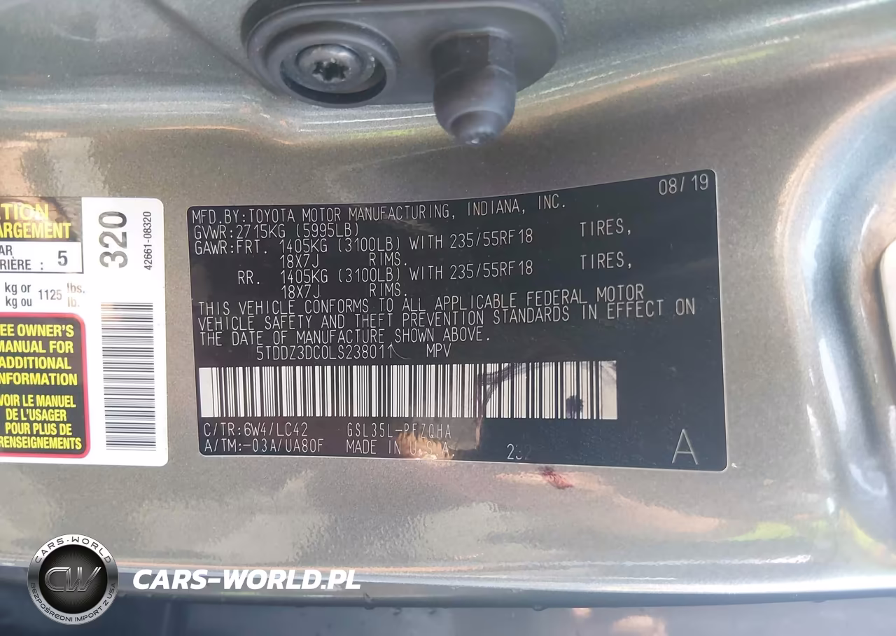 2020 Toyota Sienna Xle VIN:5TDDZ3DC0LS238011 - 9