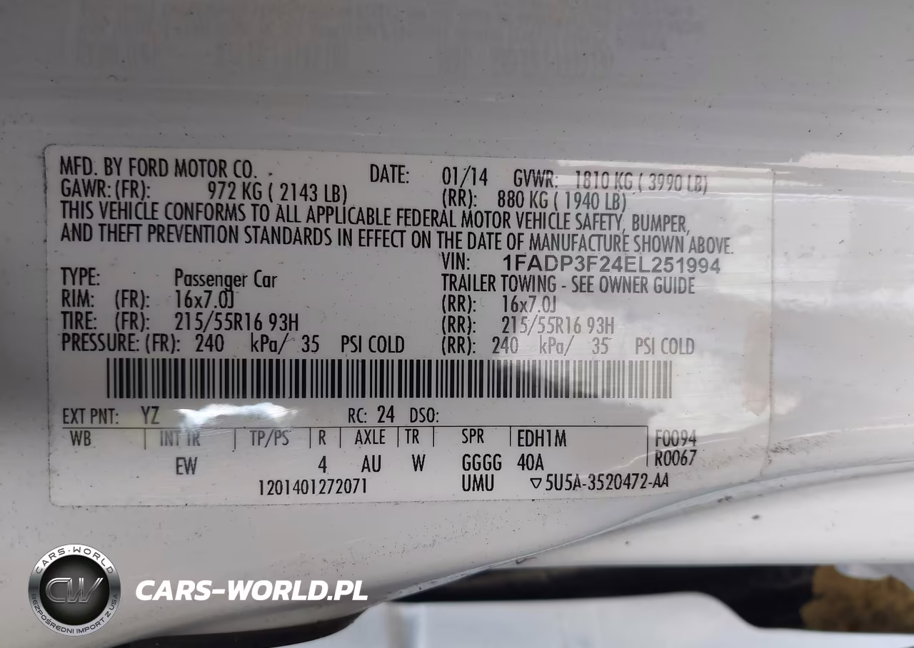 2014 Ford Focus Se VIN:1FADP3F24EL251994 - 9