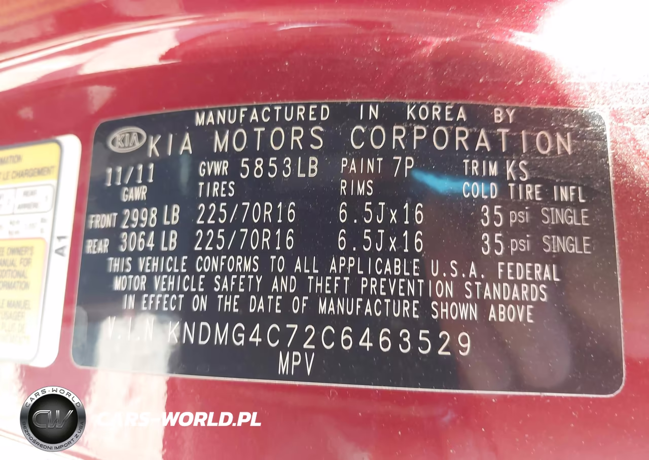 2012 Kia Sedona Lx VIN:KNDMG4C72C6463529 - 9