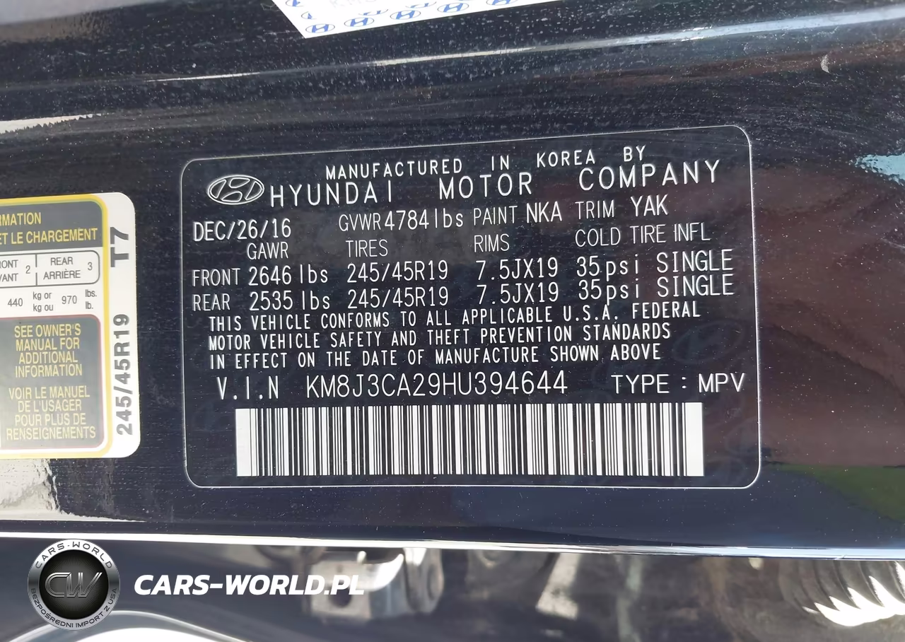 2017 Hyundai Tucson Limited VIN:KM8J3CA29HU394644 - 9