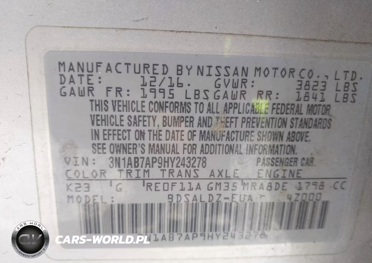 2017 Nissan Sentra Sv VIN:3N1AB7AP9HY243278 - 9