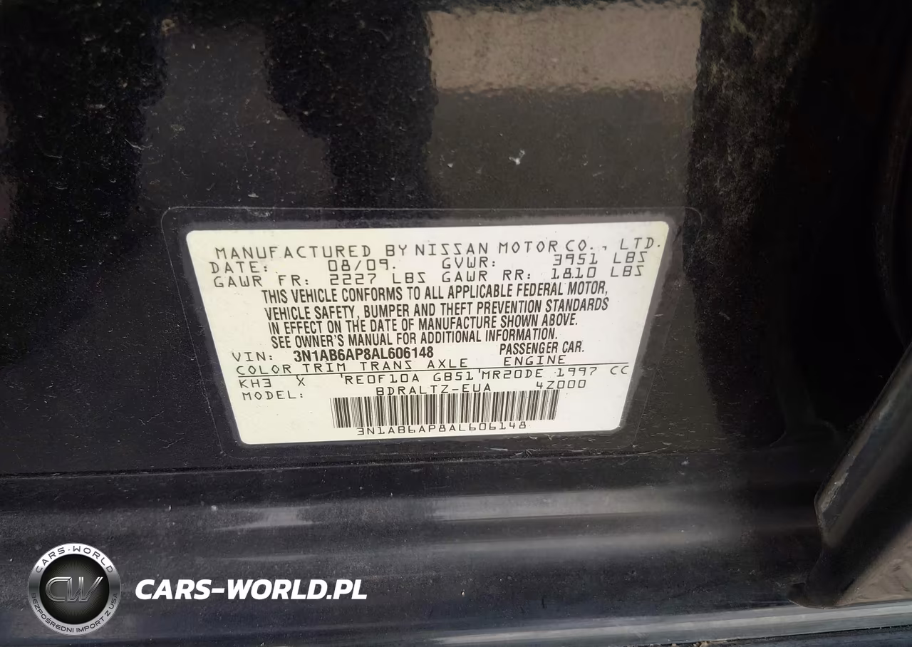 2010 Nissan Sentra 2.0Sr VIN:3N1AB6AP8AL606148 - 9