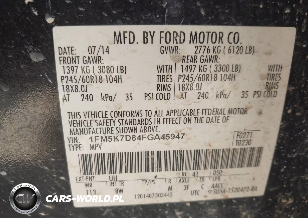 2015 Ford Explorer Xlt VIN:1FM5K7D84FGA45947 - 9