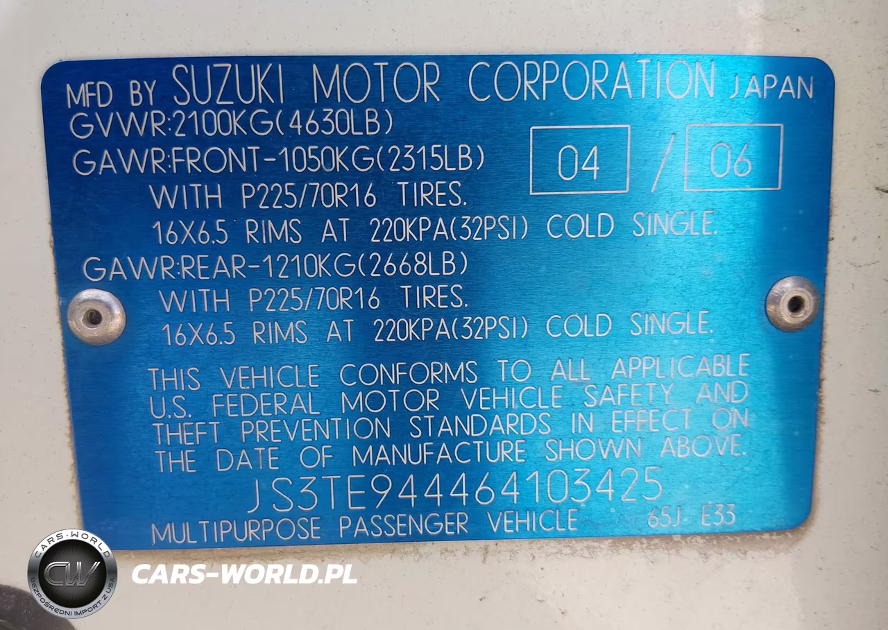 2006 Suzuki Grand Vitara Xsport VIN:JS3TE944464103425 - 9