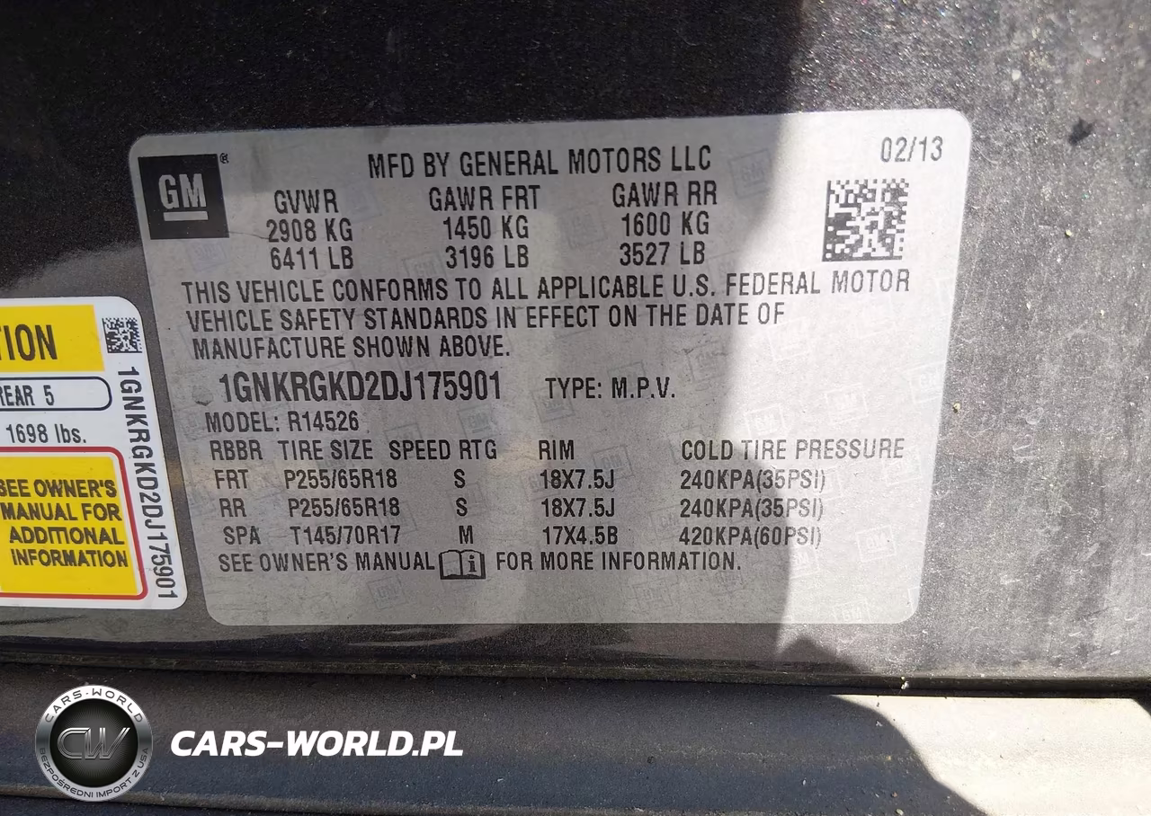 2013 Chevrolet Traverse 1Lt VIN:1GNKRGKD2DJ175901 - 9