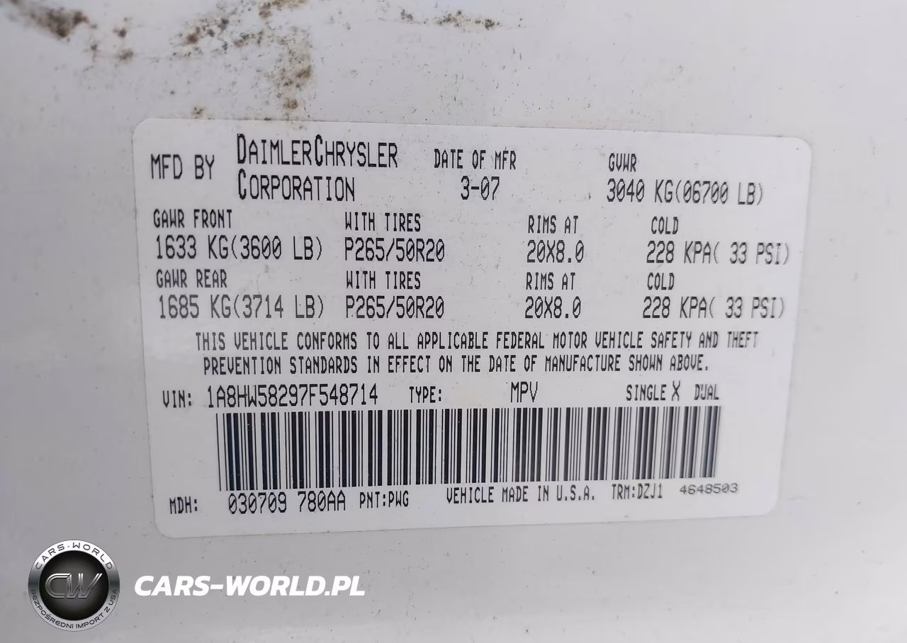 2007 Chrysler Aspen Limited VIN:1A8HW58297F548714 - 9