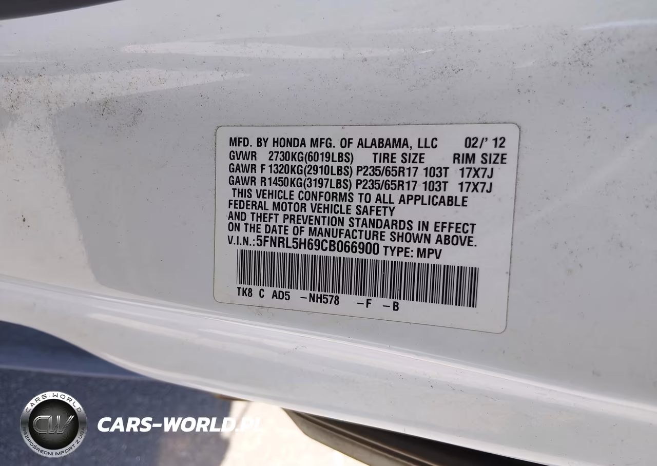 2012 Honda Odyssey Ex-L VIN:5FNRL5H69CB066900 - 9
