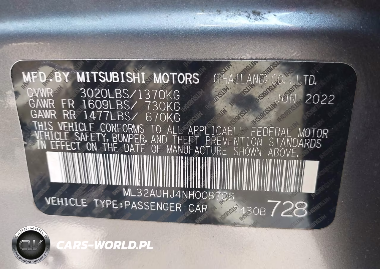 2022 Mitsubishi Mirage Es VIN:ML32AUHJ4NH008706 - 9