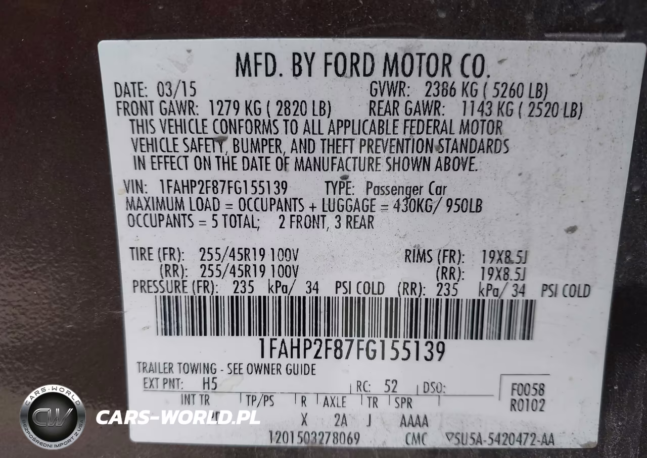 2015 Ford Taurus Limited VIN:1FAHP2F87FG155139 - 9