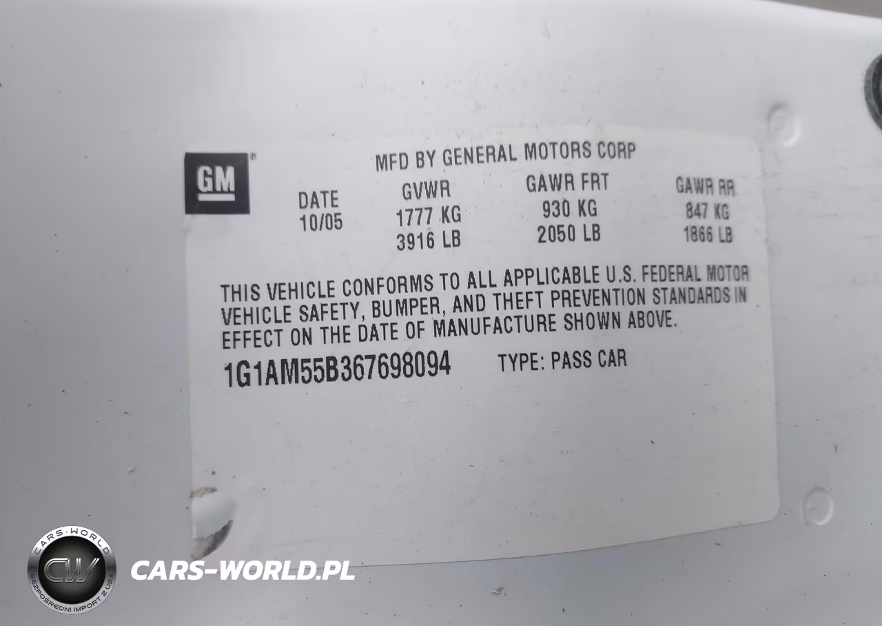 2006 Chevrolet Cobalt Ss VIN:1G1AM55B367698094 - 9