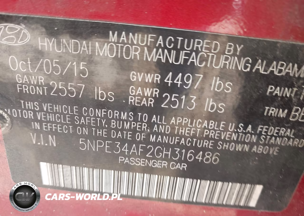 2016 Hyundai Sonata Sport VIN:5NPE34AF2GH316486 - 9