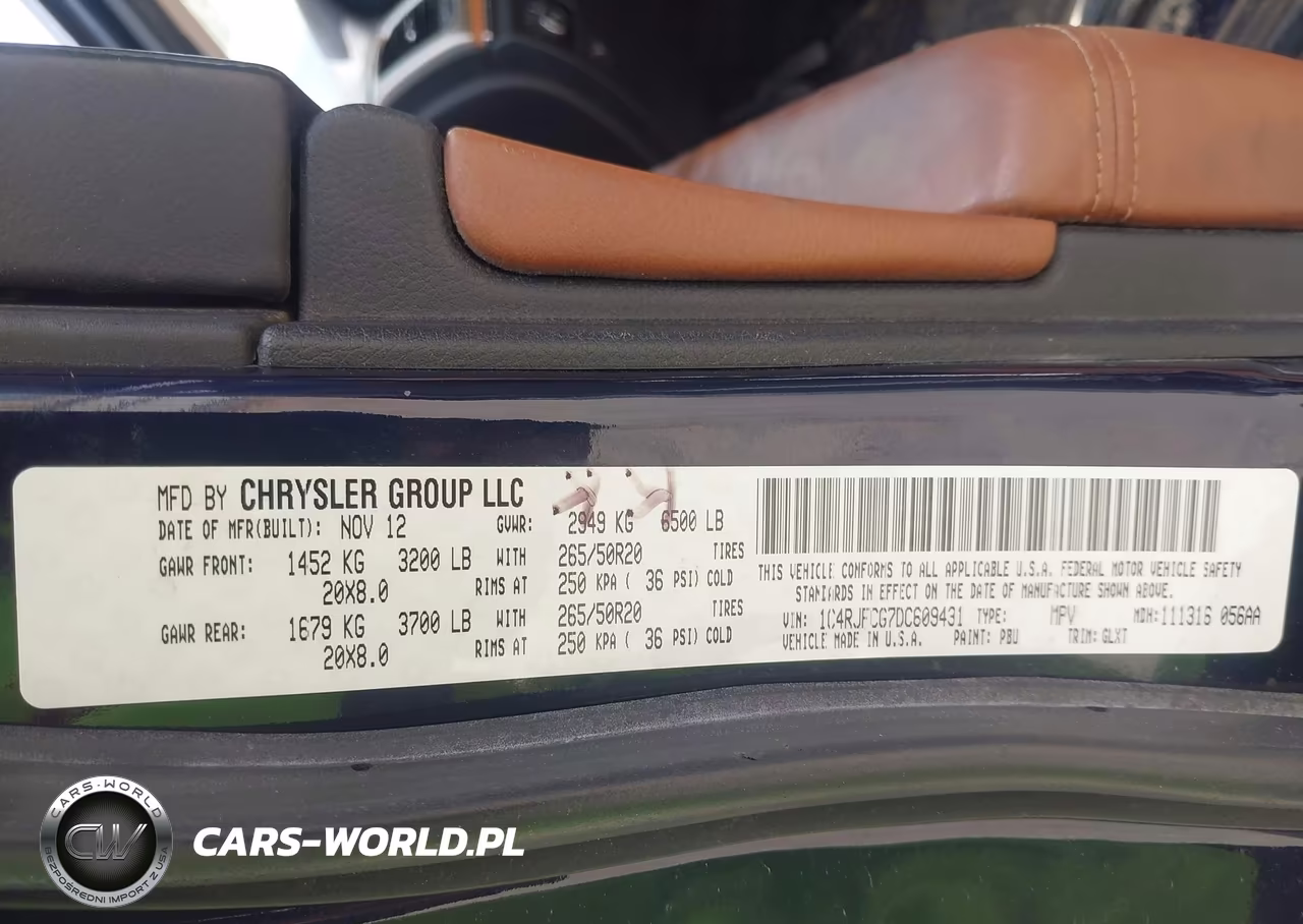2013 Jeep Grand Cherokee Overland VIN:1C4RJFCG7DC609431 - 9
