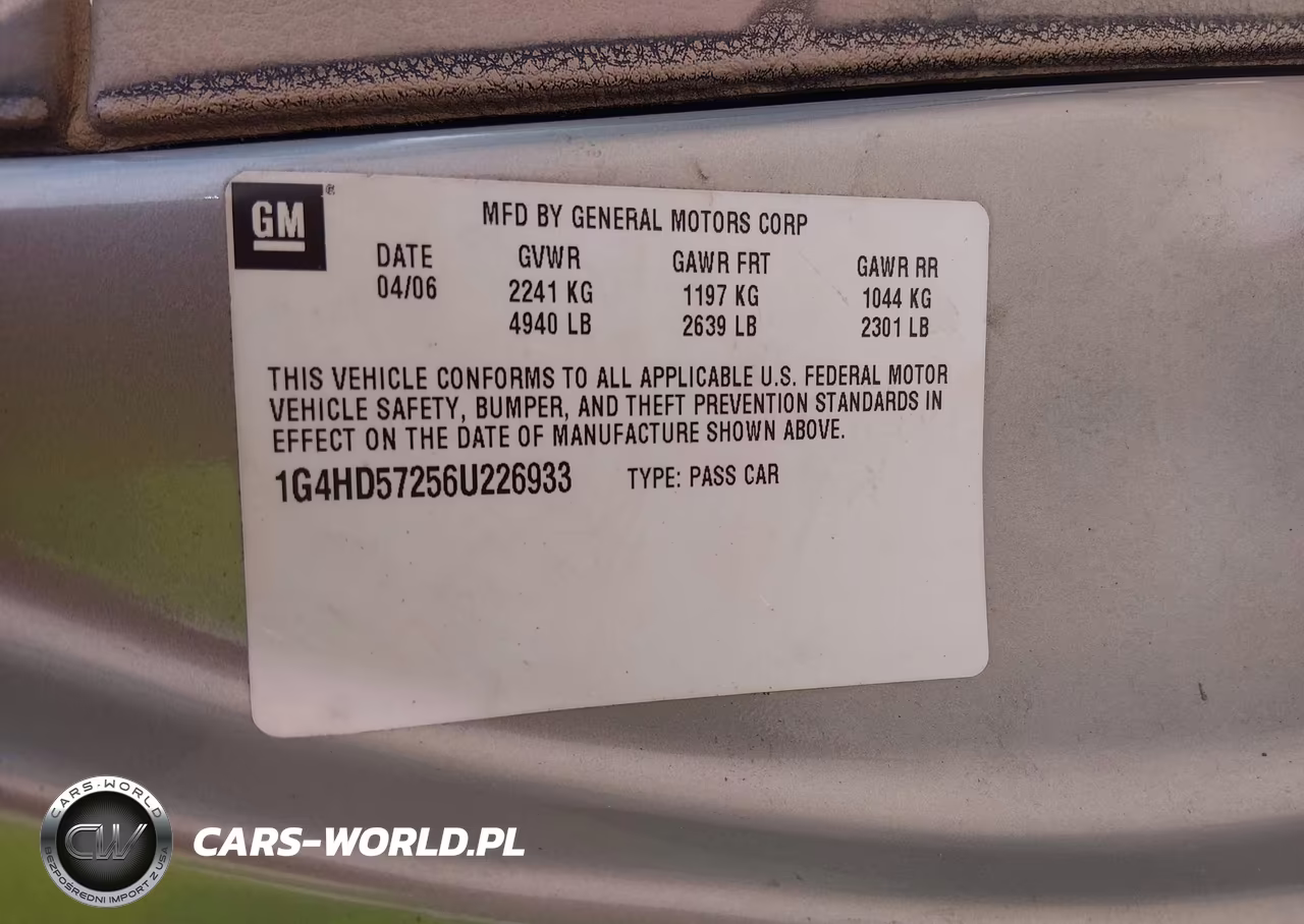 2006 Buick Lucerne Cxl VIN:1G4HD57256U226933 - 9