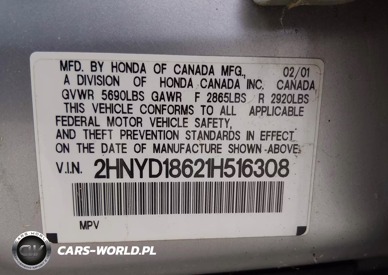 2001 Acura Mdx VIN:2HNYD18621H516308 - 9