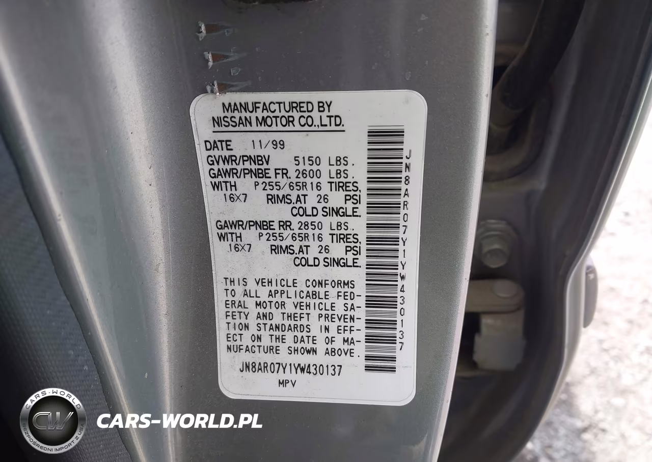 2000 Nissan Pathfinder Le-Se-Xe VIN:JN8AR07Y1YW430137 - 9