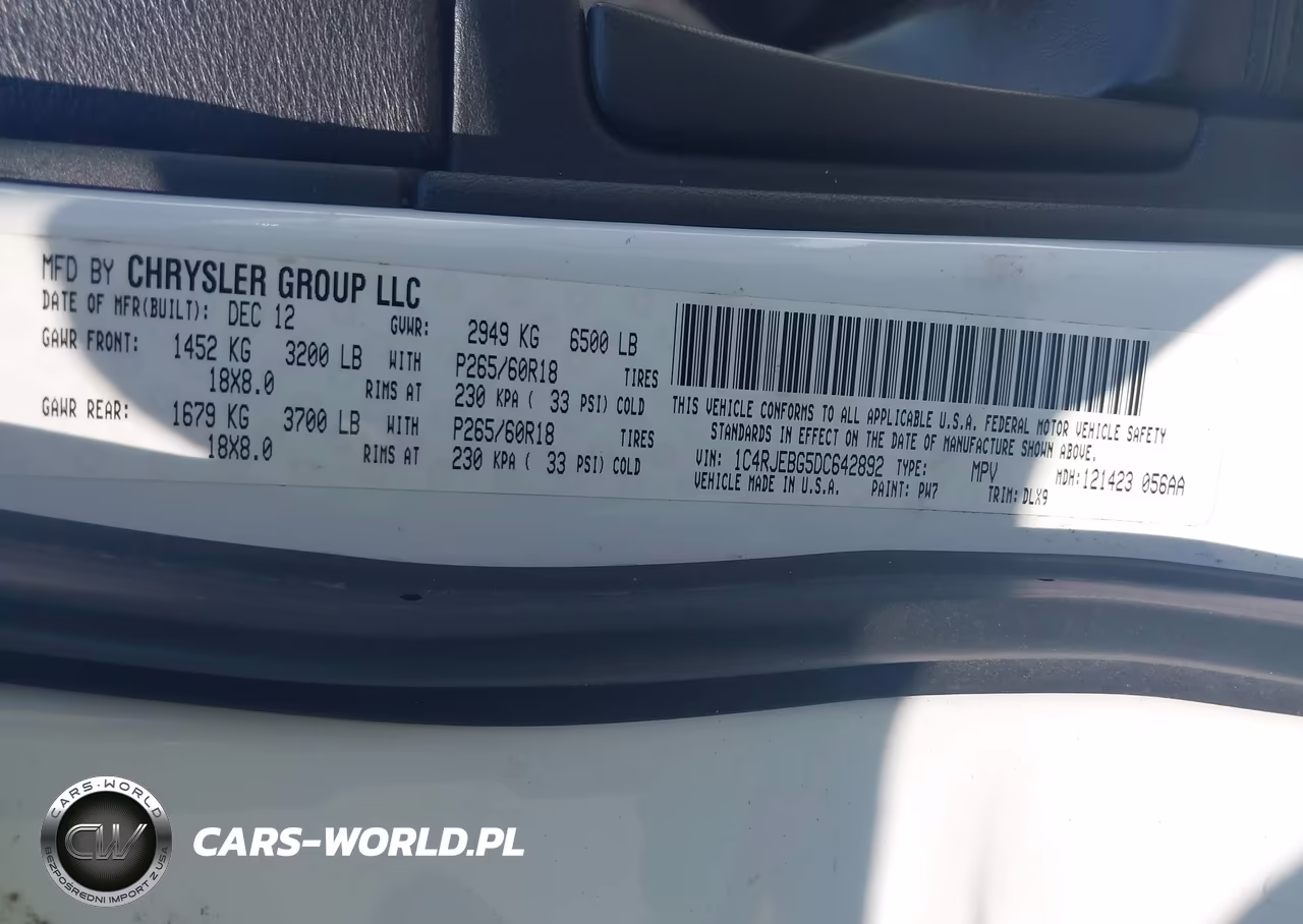 2013 Jeep Grand Cherokee Limited VIN:1C4RJEBG5DC642892 - 9