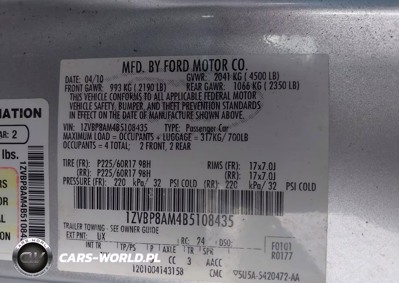 2011 Ford Mustang V6 VIN:1ZVBP8AM4B5108435 - 9