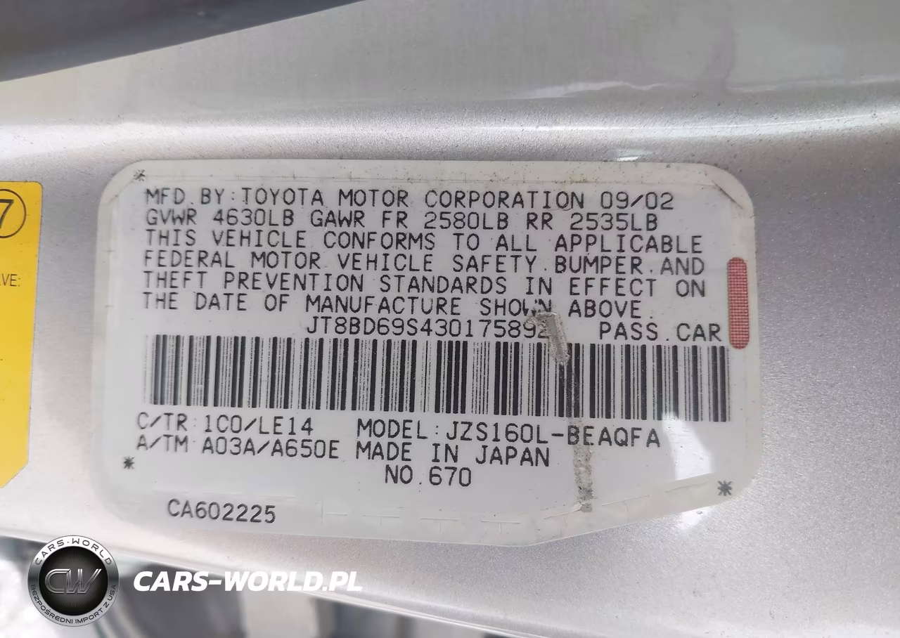 2003 Lexus Gs 300 VIN:JT8BD69S430175892 - 9