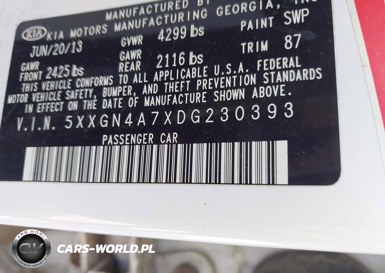 2013 Kia Optima Ex VIN:5XXGN4A7XDG230393 - 9