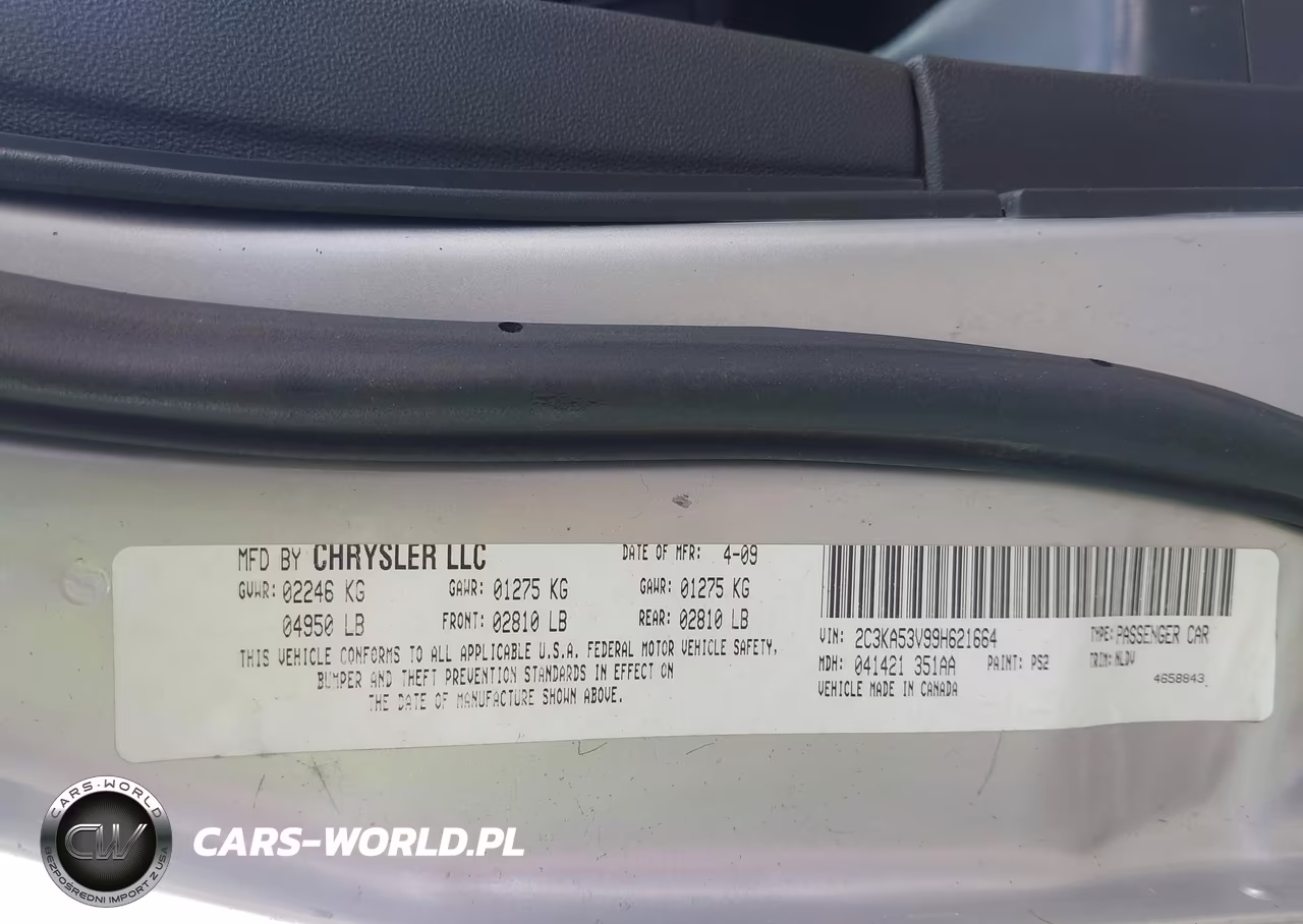 2009 Chrysler 300 Touring VIN:2C3KA53V99H621664 - 9