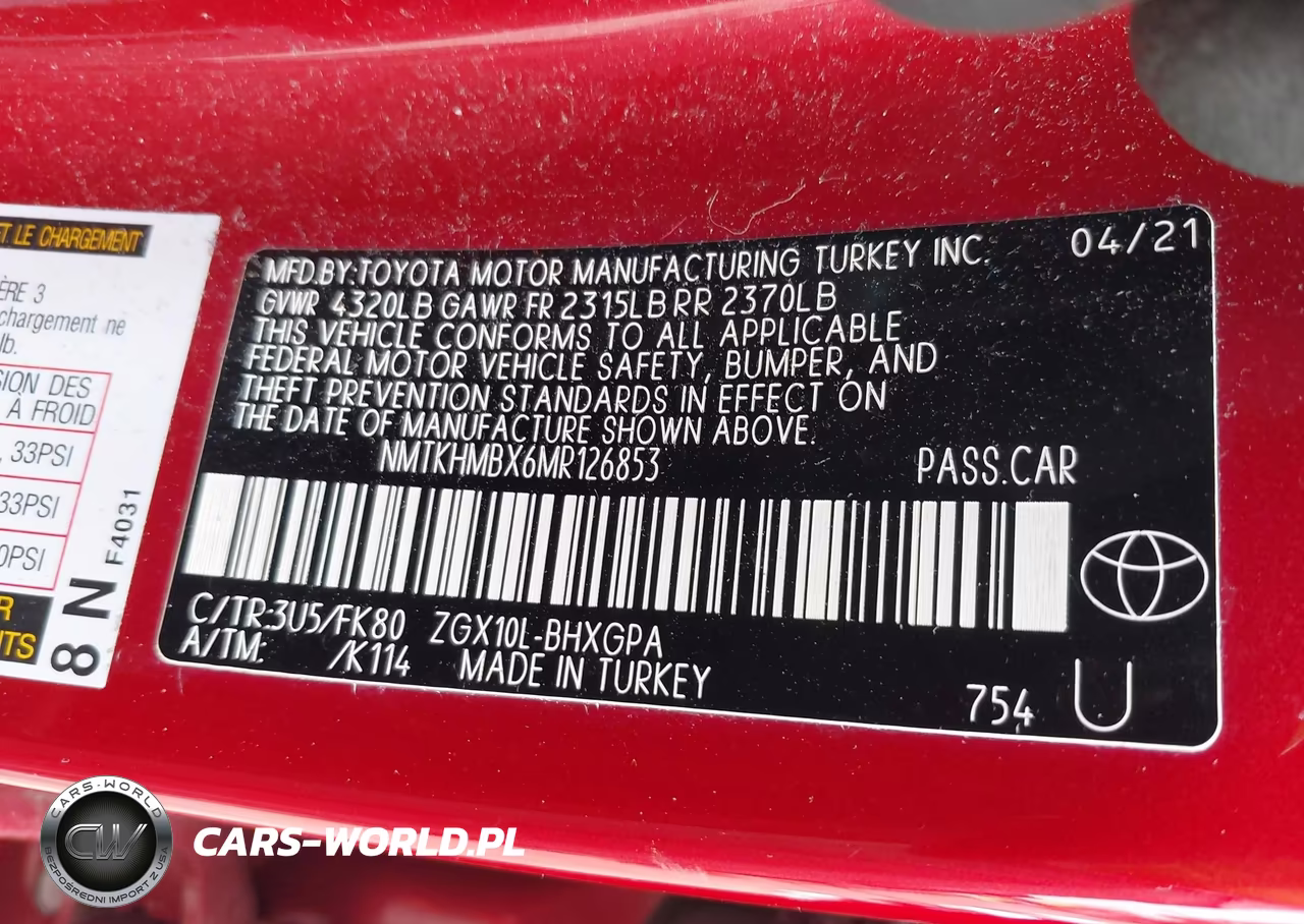2021 Toyota C-Hr Xle VIN:NMTKHMBX6MR126853 - 9