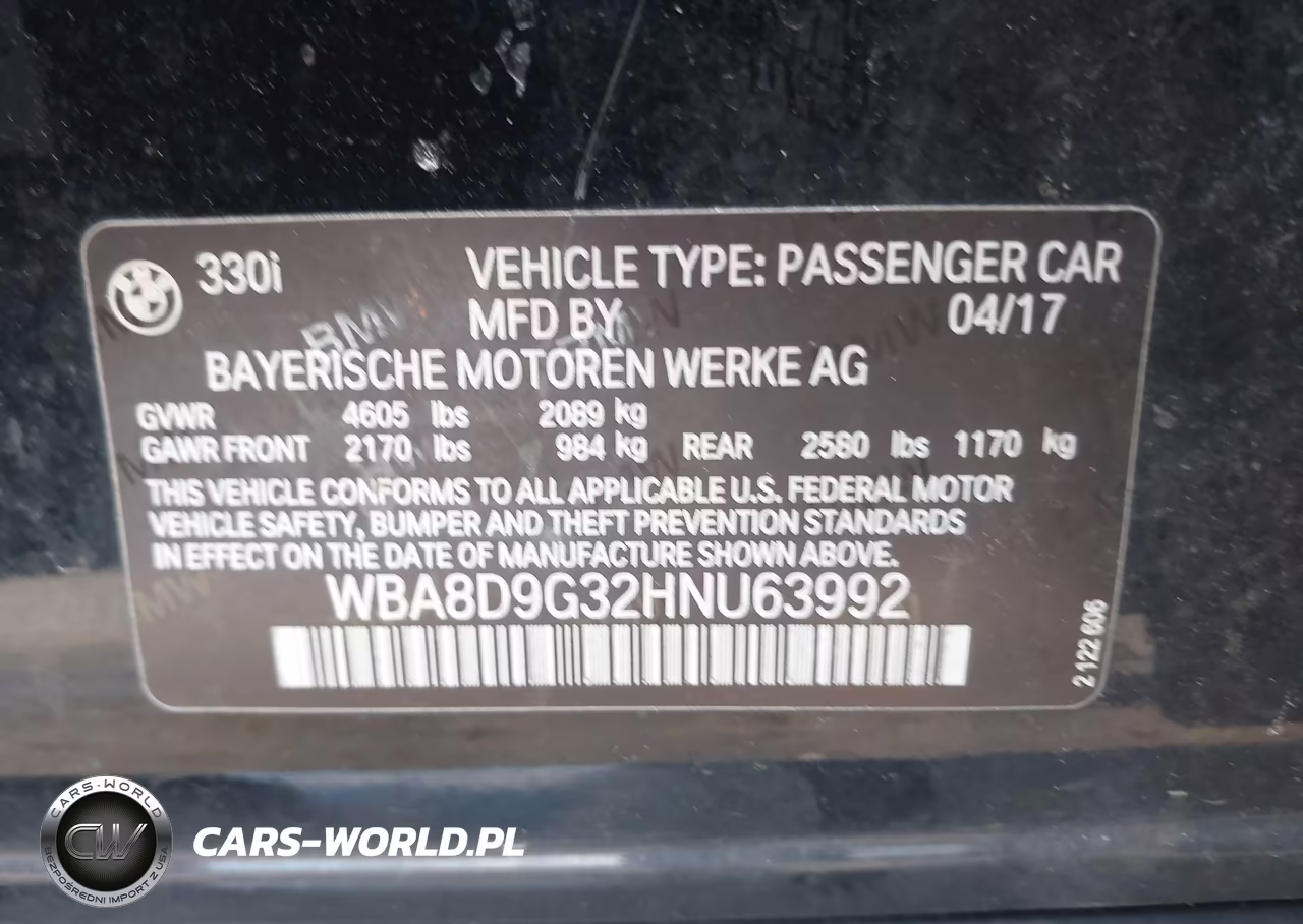 2017 BMW 330I xDrive VIN:WBA8D9G32HNU63992 - 9