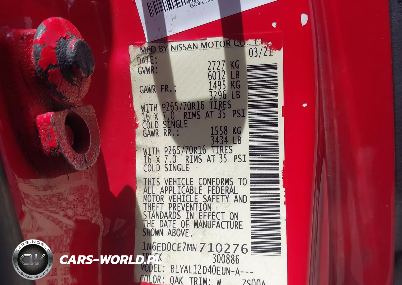 2021 Nissan Frontier King Cab S 4X2 VIN:1N6ED0CE7MN710276 - 9