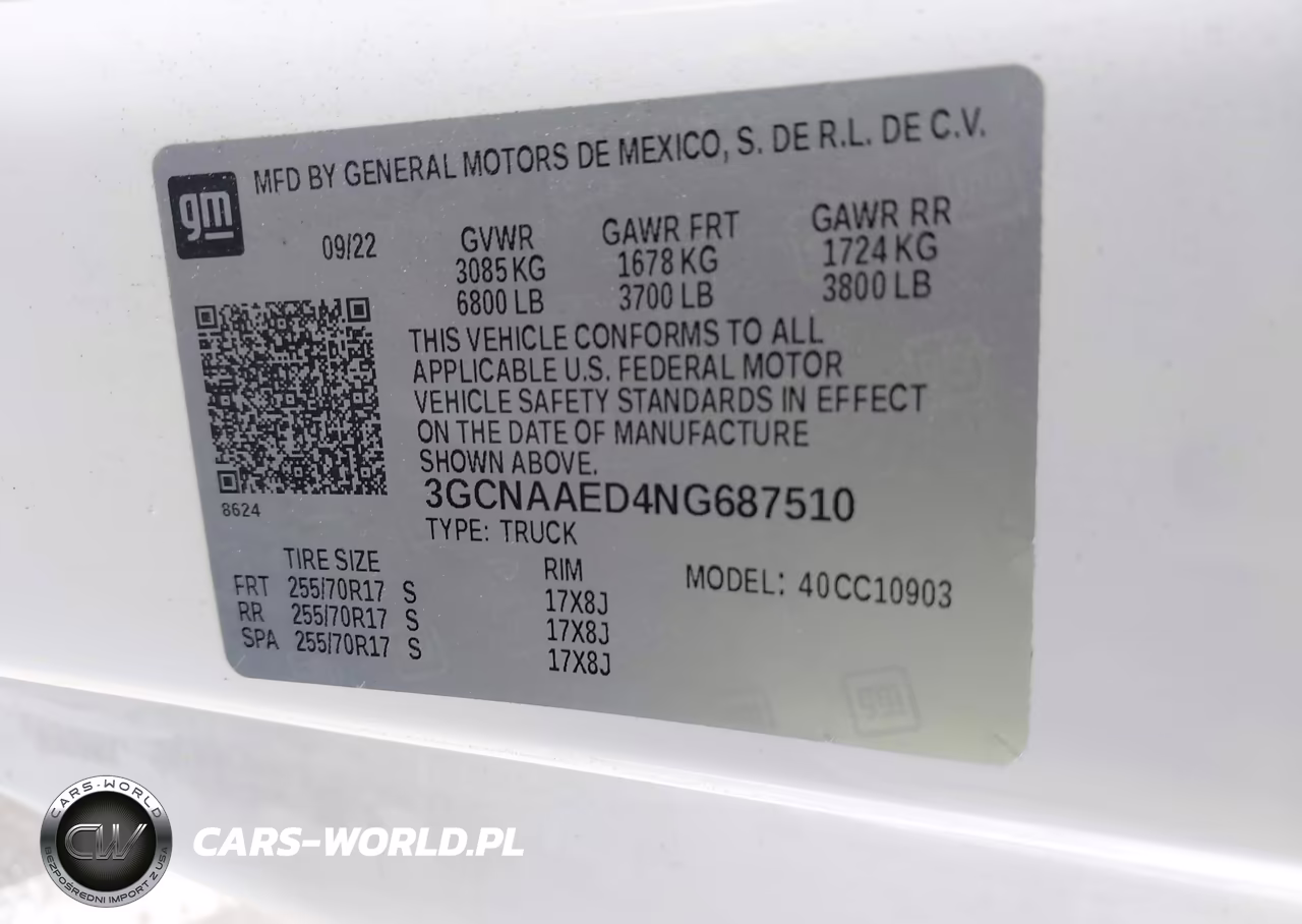 2022 Chevrolet Silverado 1500 2Wd Long Bed Wt VIN:3GCNAAED4NG687510 - 9