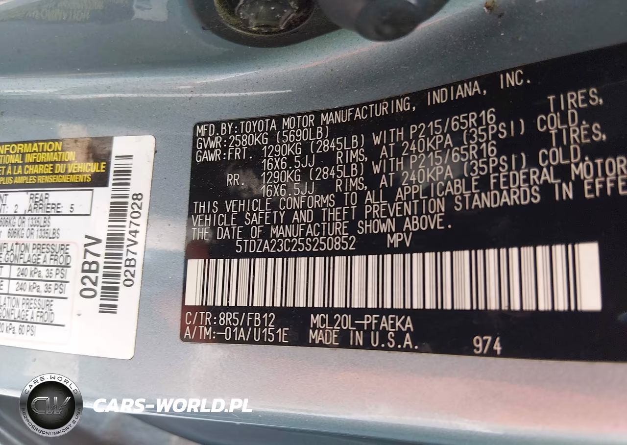 2005 Toyota Sienna Le VIN:5TDZA23C25S250852 - 9