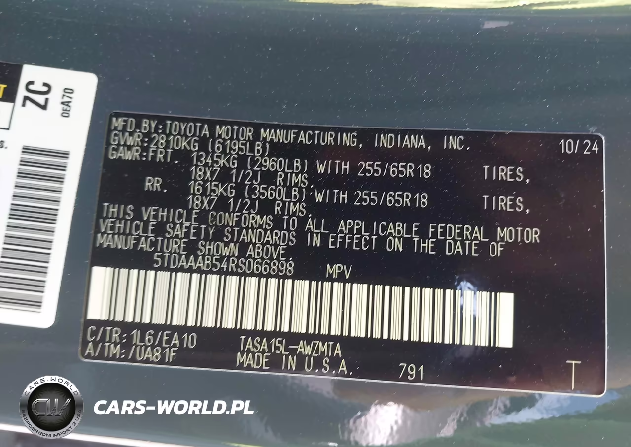 2024 Toyota Grand Highlander Xle VIN:5TDAAAB54RS066898 - 9