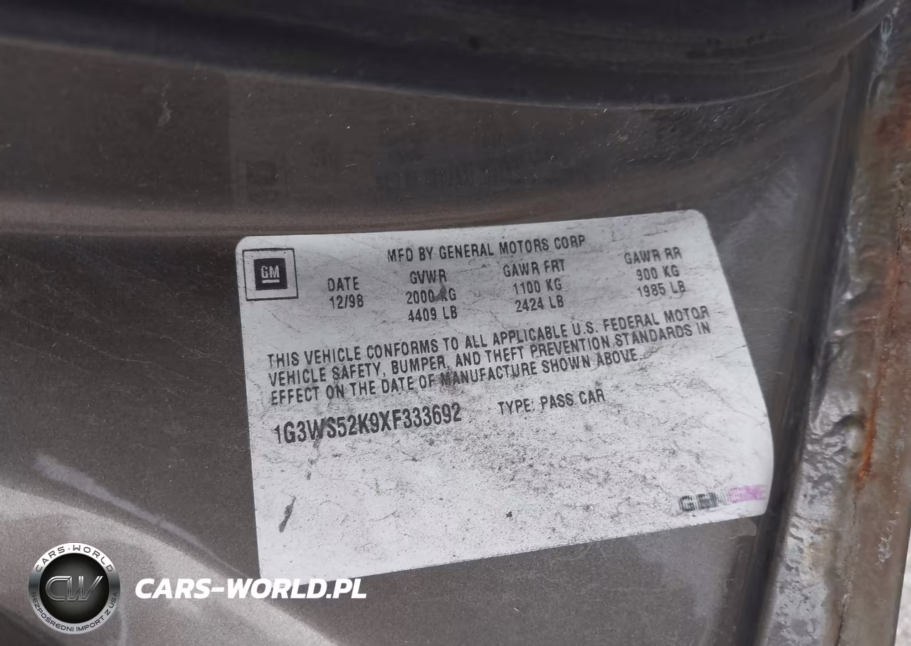 1999 Oldsmobile Intrigue Gl VIN:1G3WS52K9XF333692 - 9