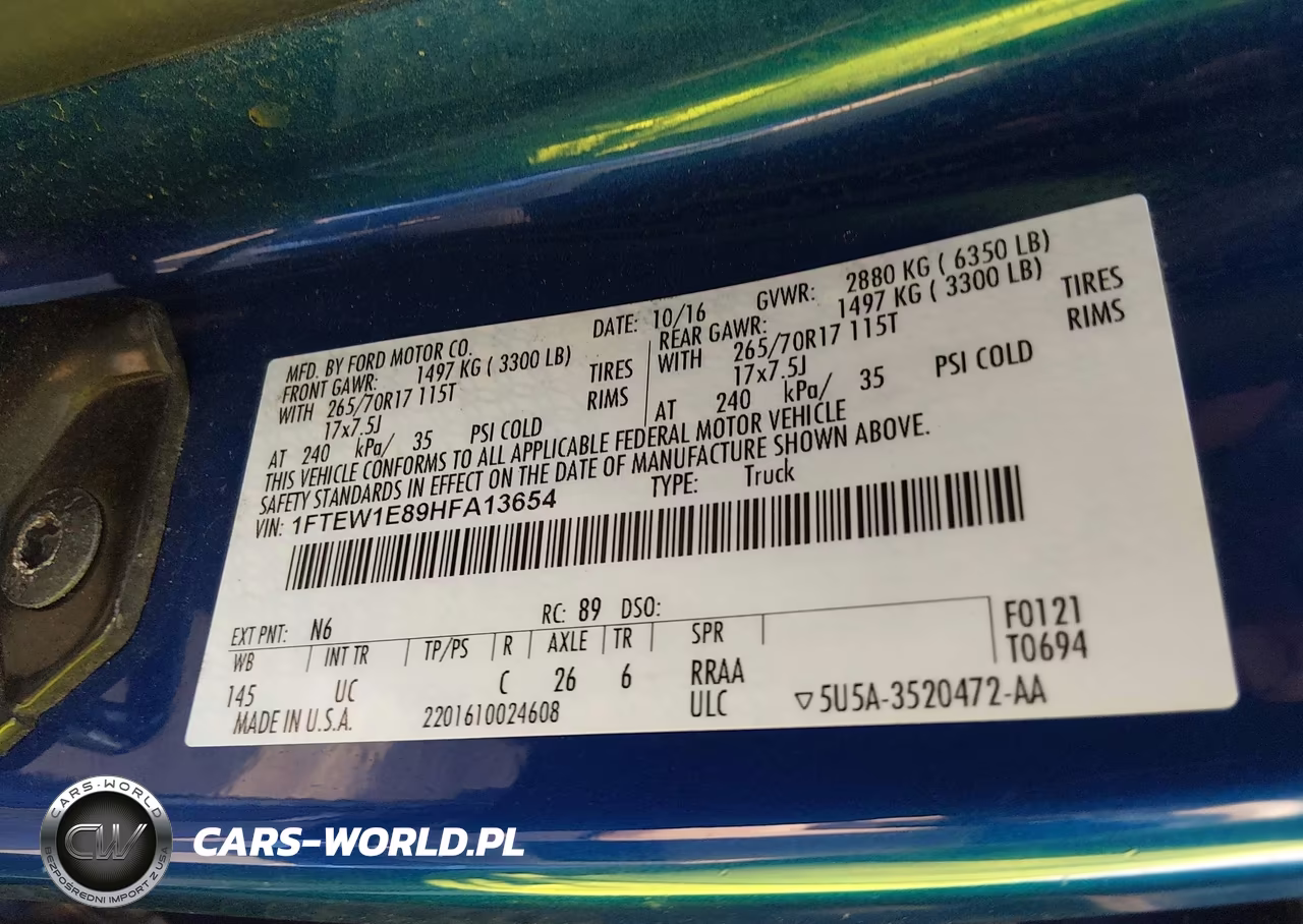 2017 Ford F-150 Xlt VIN:1FTEW1E89HFA13654 - 9