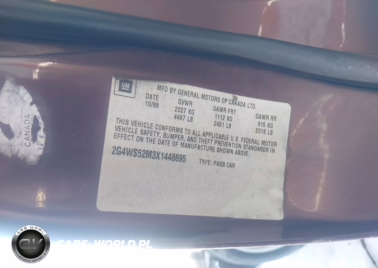 1999 Buick Century Custom VIN:2G4WS52M3X1448695 - 9