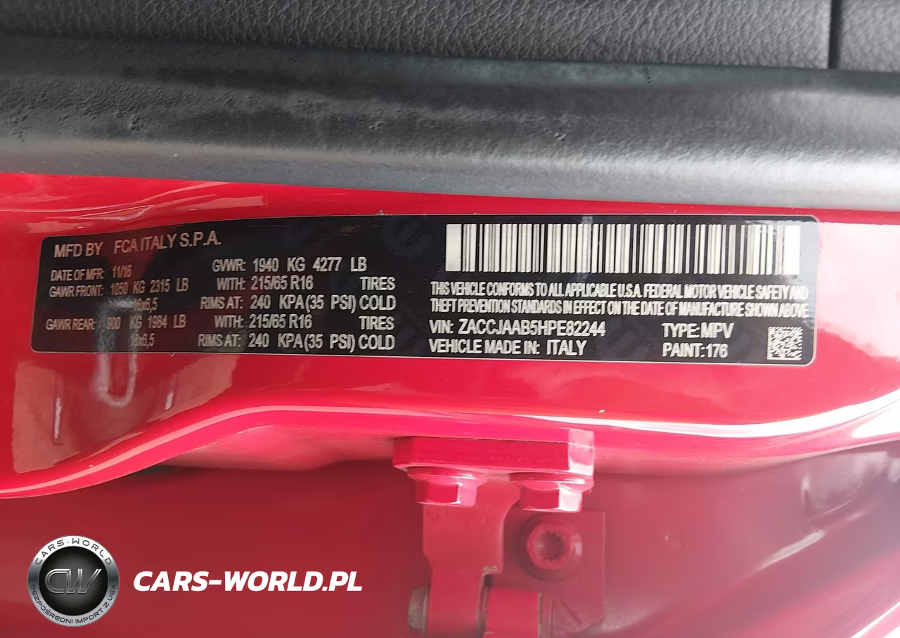 2017 Jeep Renegade Sport VIN:ZACCJAAB5HPE82244 - 9