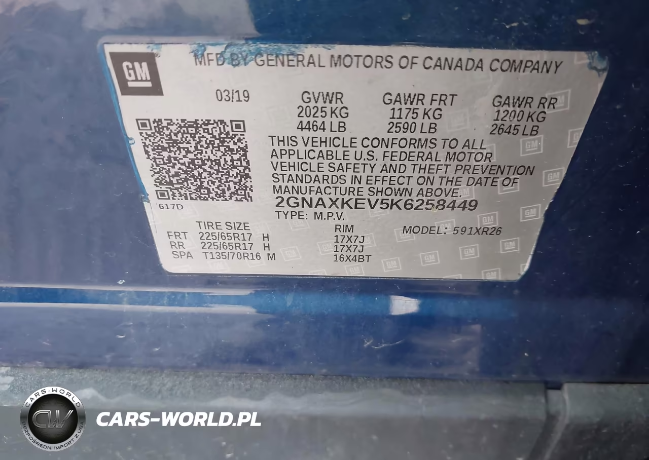 2019 Chevrolet Equinox Lt VIN:2GNAXKEV5K6258449 - 9
