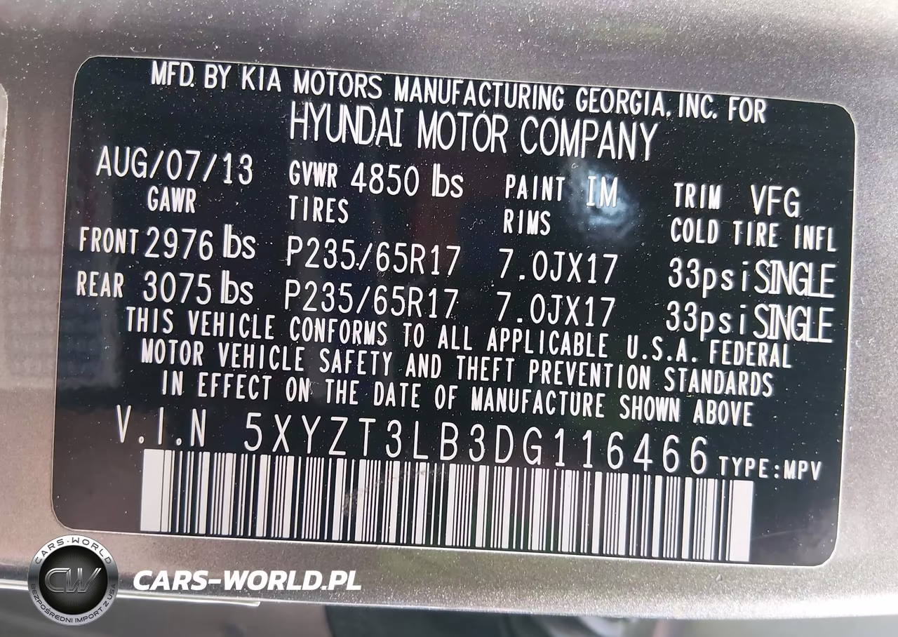 2013 Hyundai Santa Fe Sport VIN:5XYZT3LB3DG116466 - 9