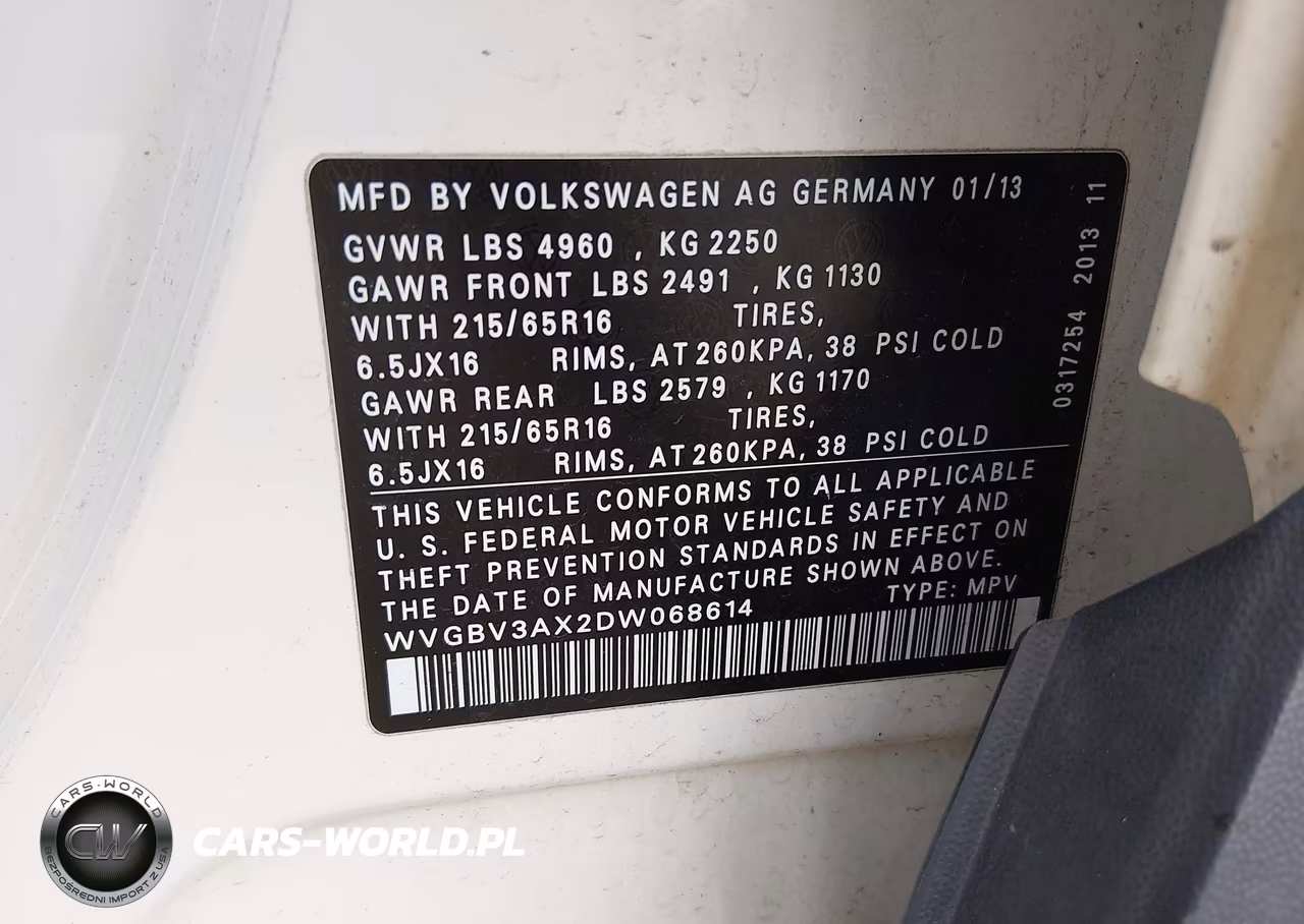 2013 Volkswagen Tiguan S VIN:WVGBV3AX2DW068614 - 9