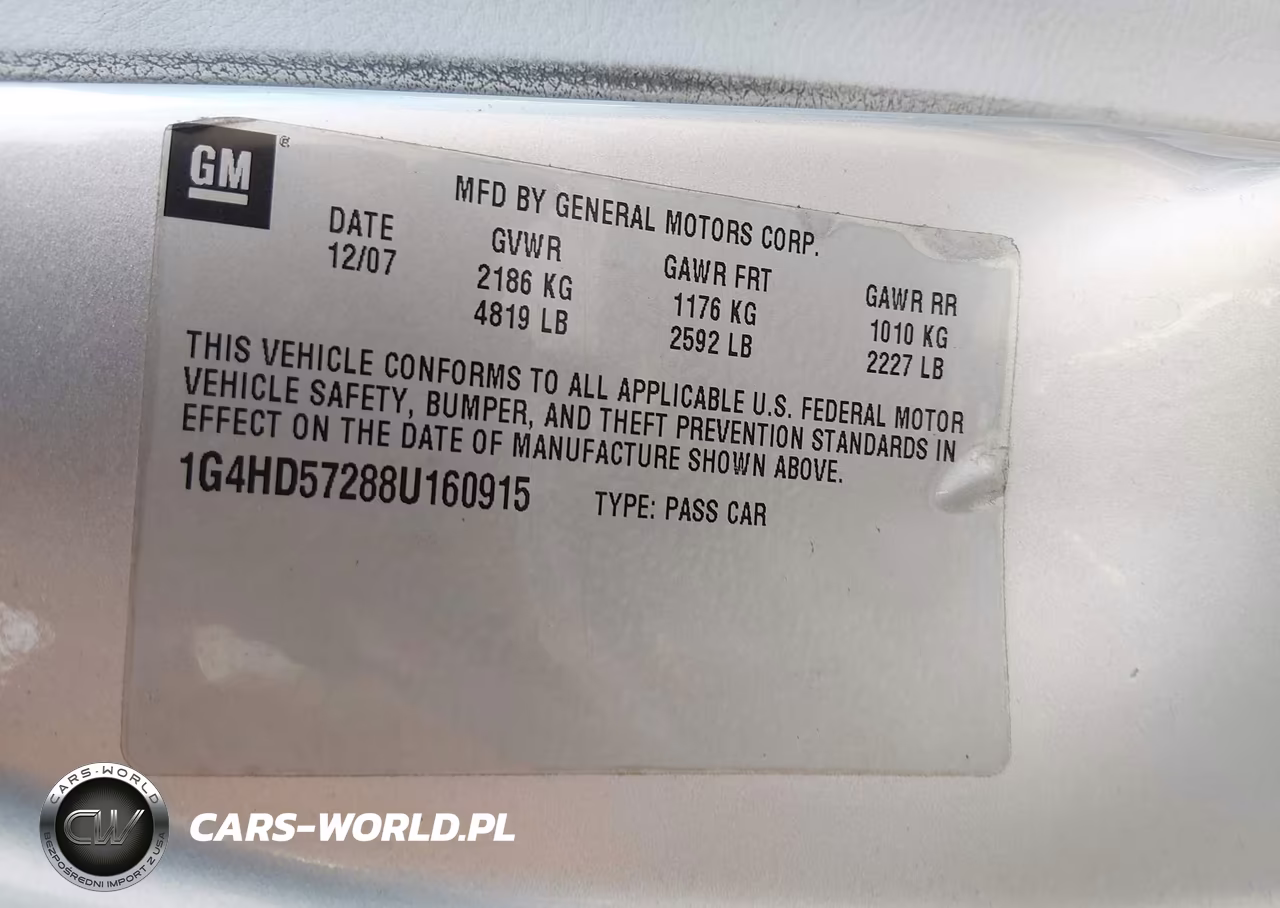 2008 Buick Lucerne Cxl VIN:1G4HD57288U160915 - 9