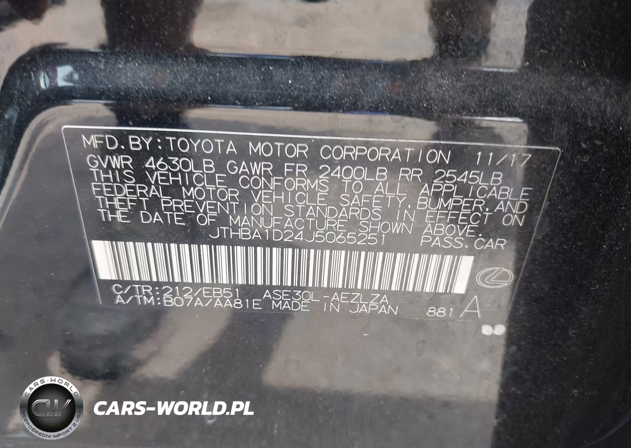 2018 Lexus Is 300 VIN:JTHBA1D24J5065251 - 9