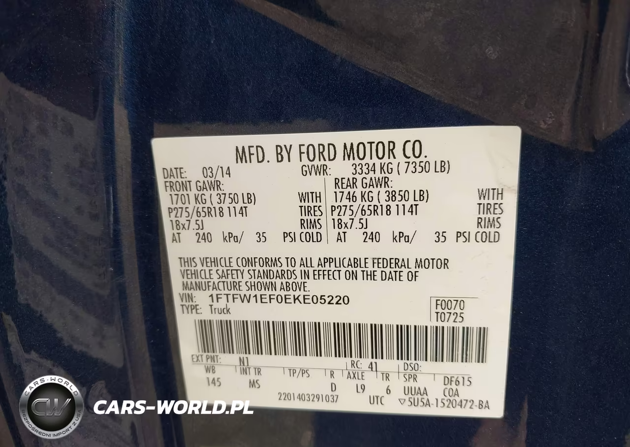 2014 Ford F-150 Xlt VIN:1FTFW1EF0EKE05220 - 9
