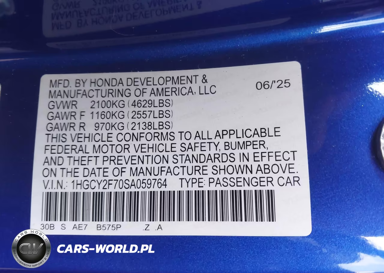 2025 Honda Accord Hybrid Sport-L VIN:1HGCY2F70SA059764 - 9