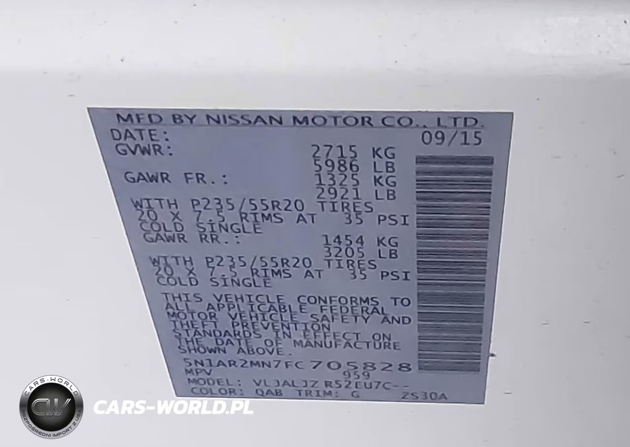 2015 Nissan Pathfinder Platinum VIN:5N1AR2MN7FC705828 - 9
