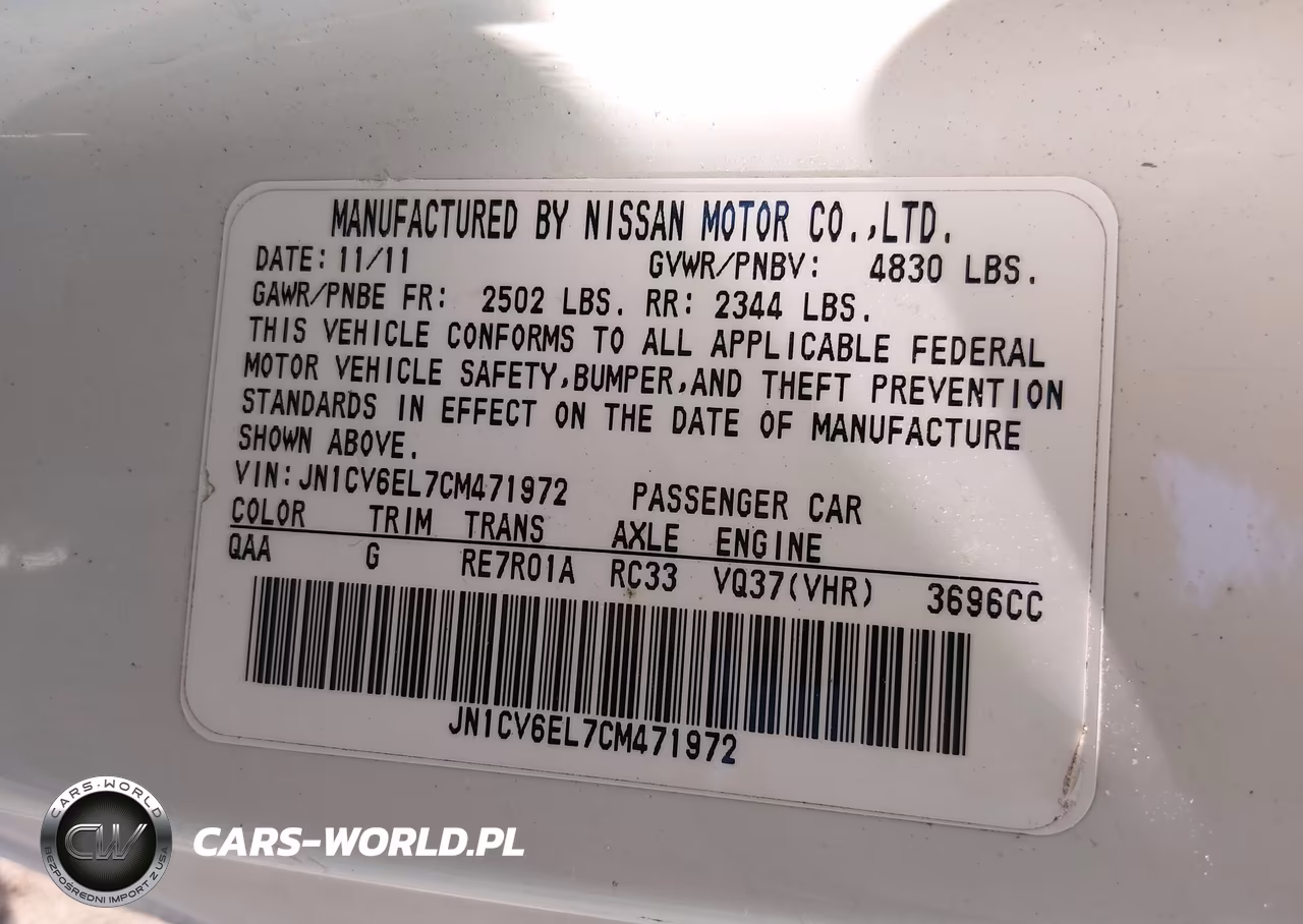 2012 Infiniti G37X VIN:JN1CV6EL7CM471972 - 9