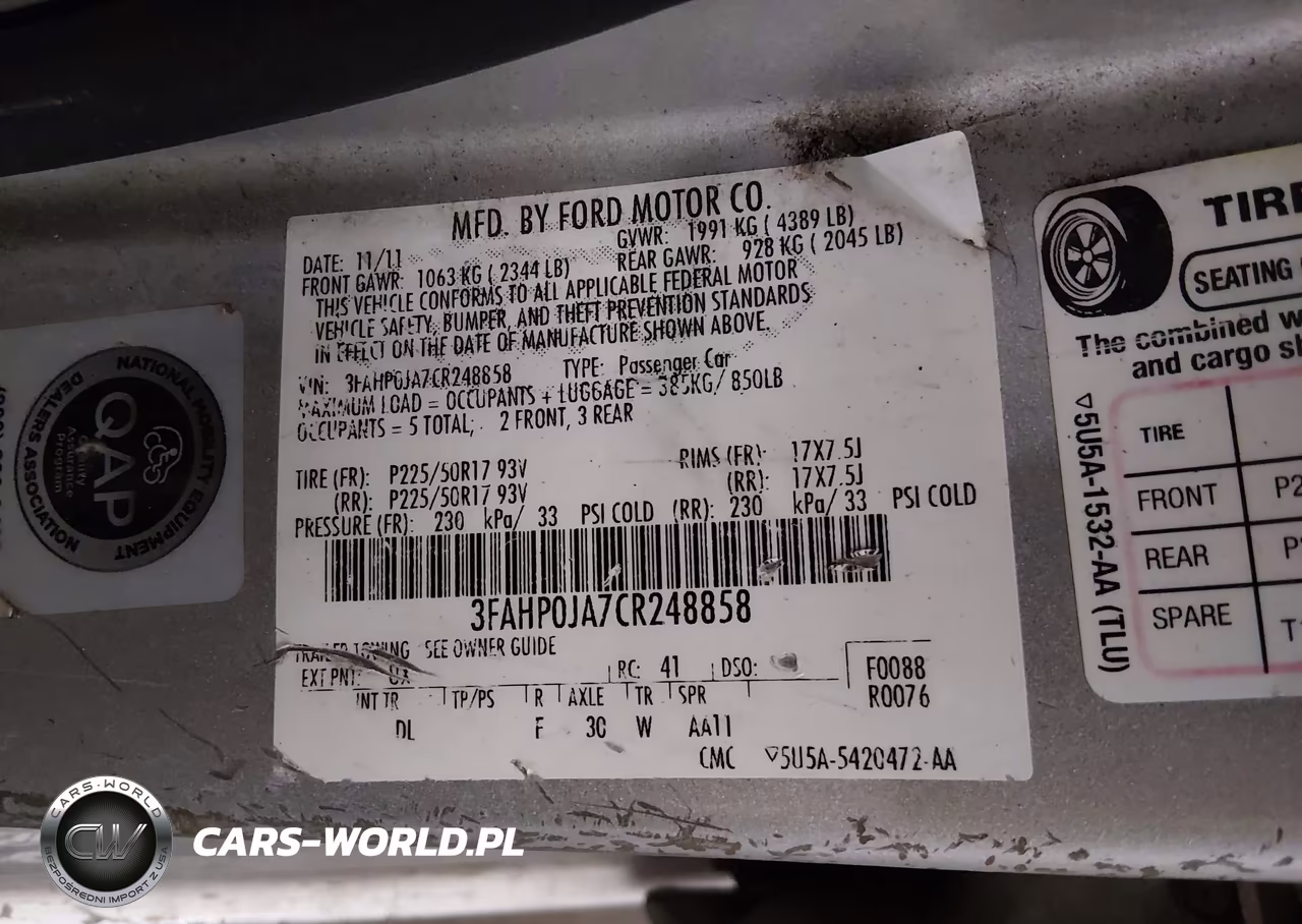 2012 Ford Fusion Sel VIN:3FAHP0JA7CR248858 - 9