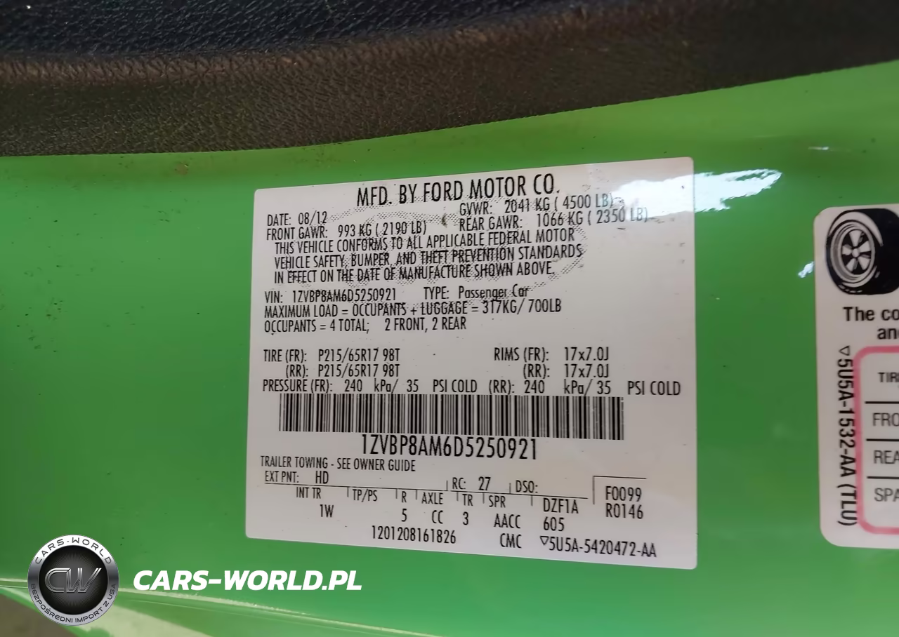 2013 Ford Mustang V6 VIN:1ZVBP8AM6D5250921 - 9