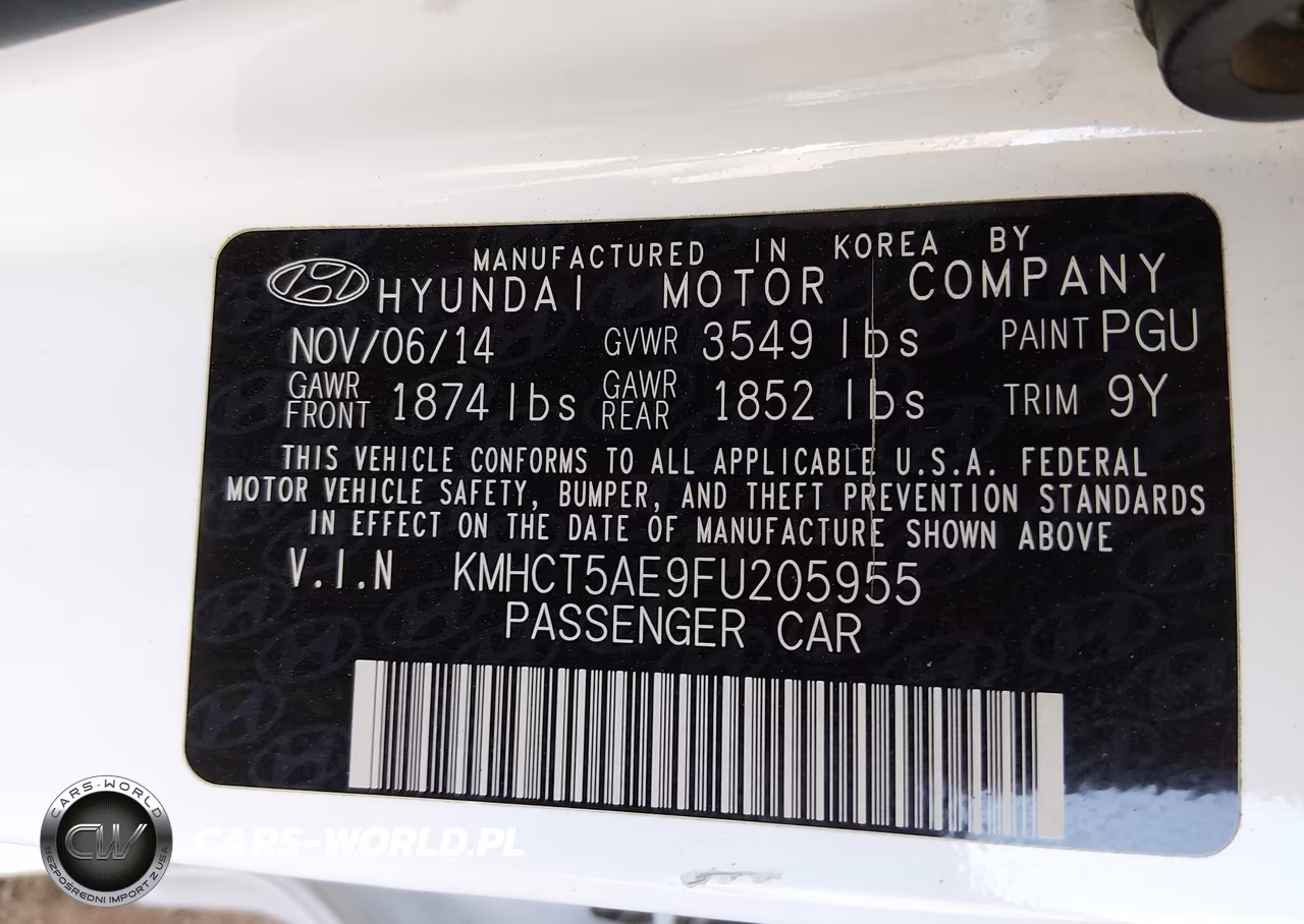 2015 Hyundai Accent Gs VIN:KMHCT5AE9FU205955 - 9