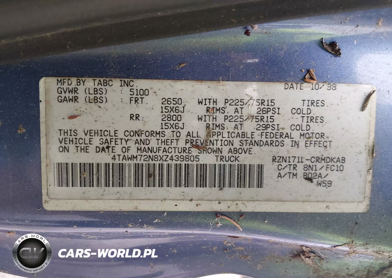 1999 Toyota Tacoma VIN:4TAWM72N8XZ439805 - 9