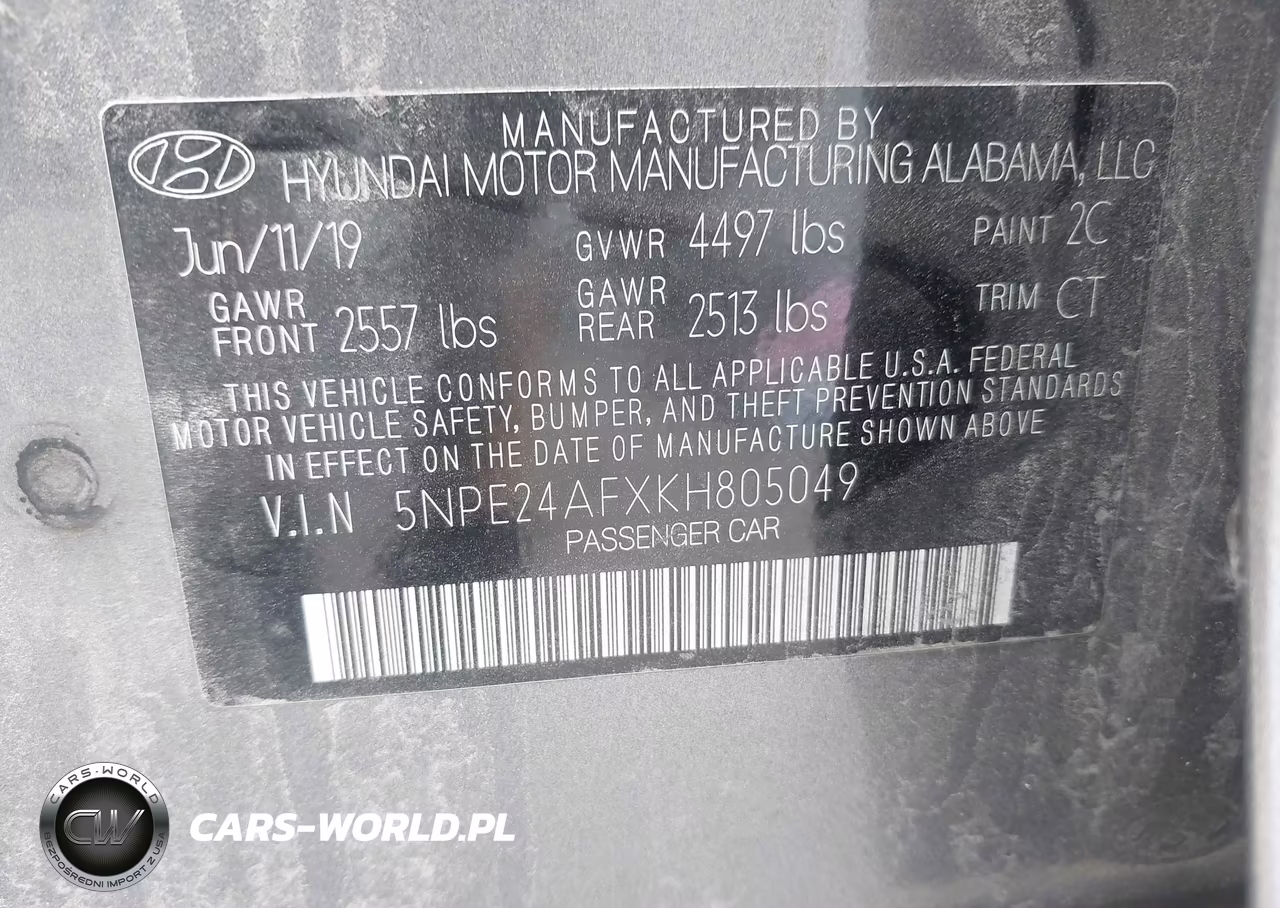2019 Hyundai Sonata Se VIN:5NPE24AFXKH805049 - 9