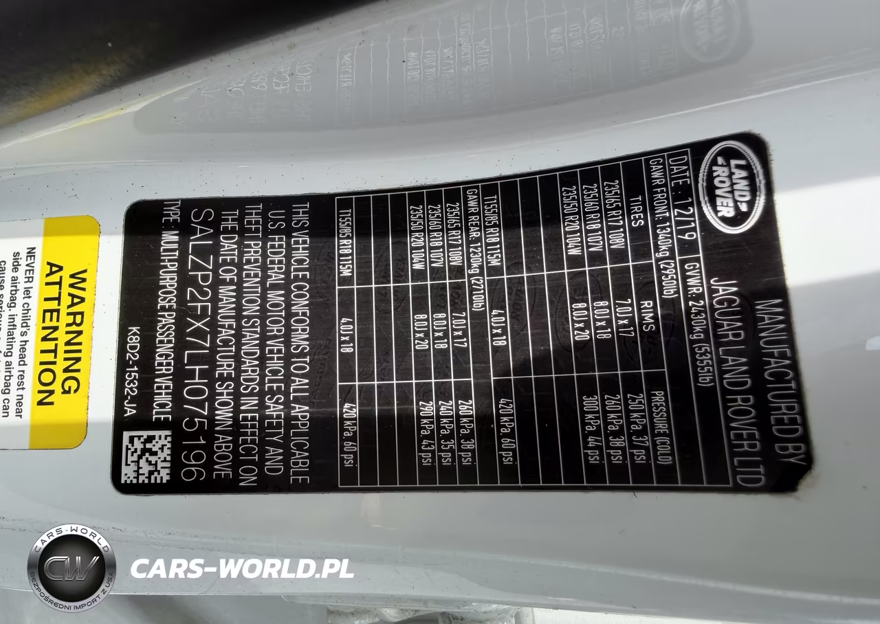 2020 Land Rover Range Rover Evoque Se VIN:SALZP2FX7LH075196 - 8