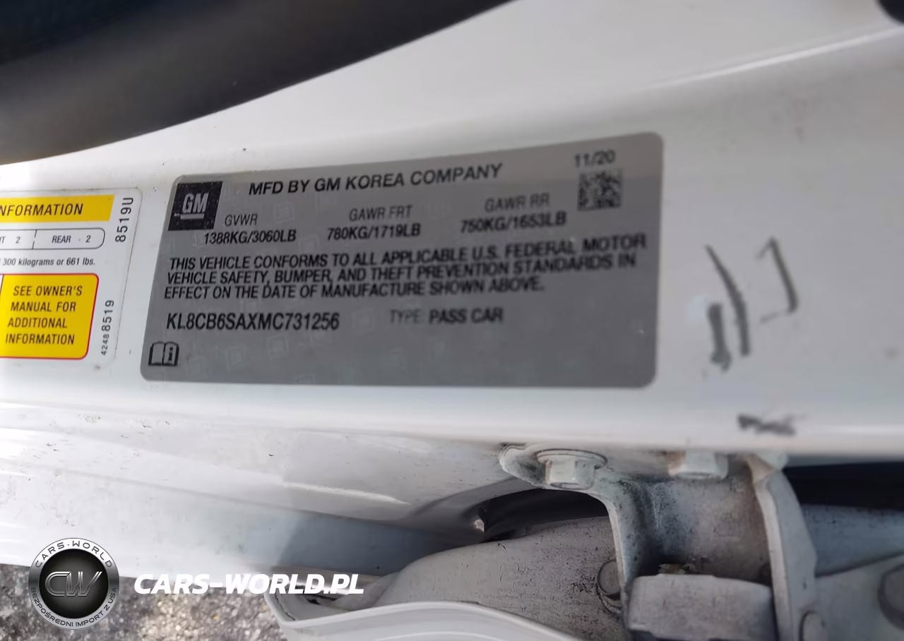 2021 Chevrolet Spark Fwd Ls Automatic VIN:KL8CB6SAXMC731256 - 9